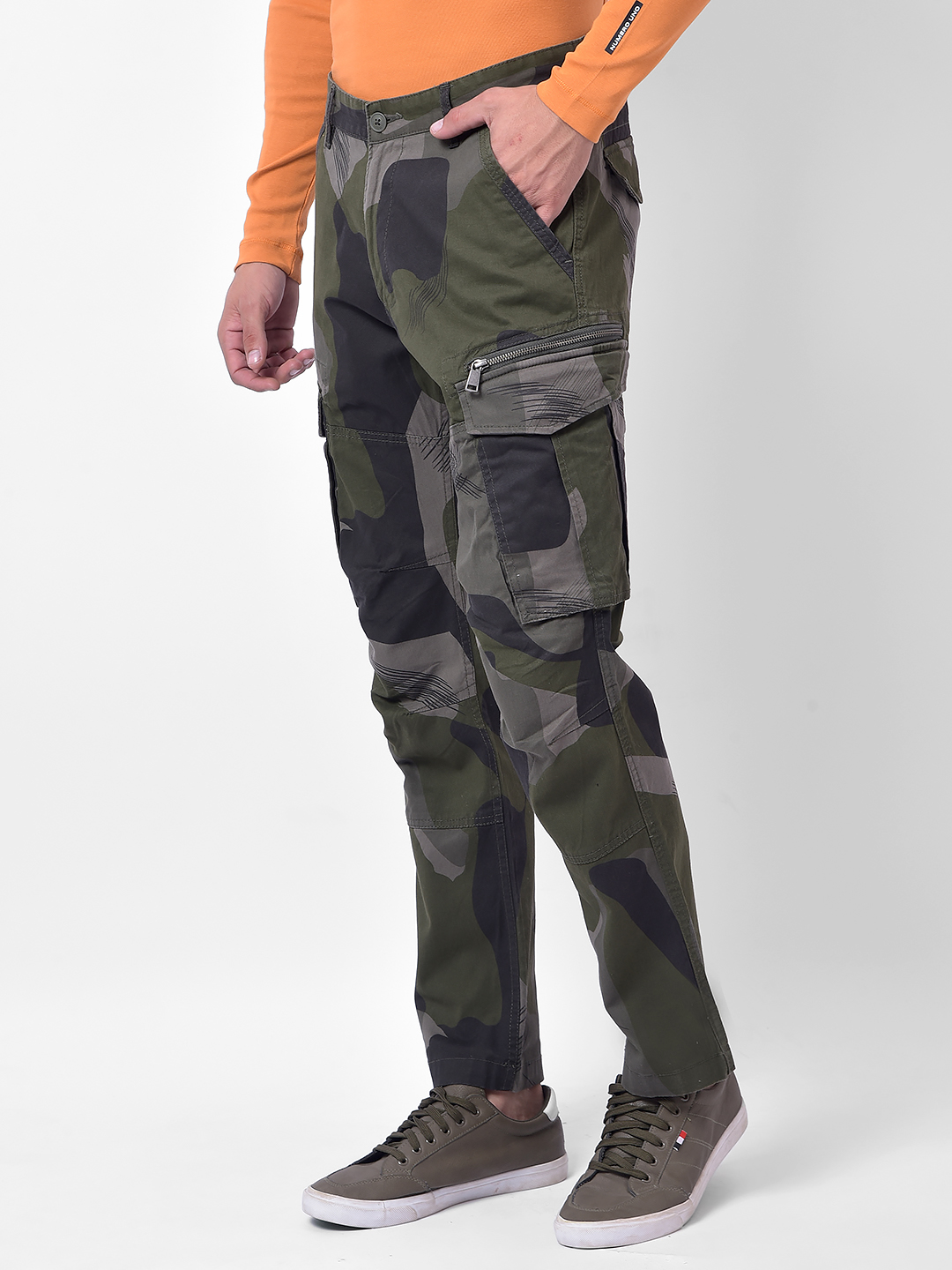 Numero Uno Men Camouflage Regular Fit Cargo Pants